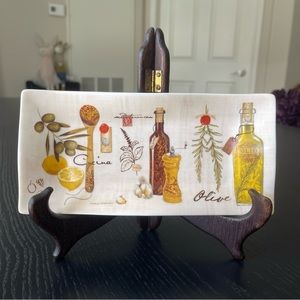 Marco Fabiano Cypress Home Ceramic Serving Plate Olive Oil Mediterranean Plate